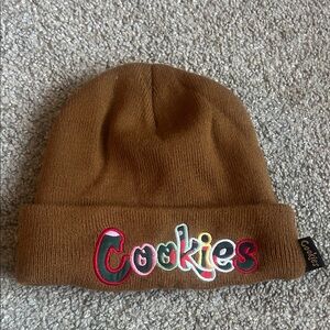 Cookies Brown Embroidered Beanie